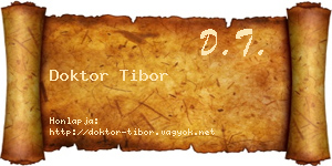 Doktor Tibor névjegykártya