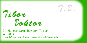 tibor doktor business card